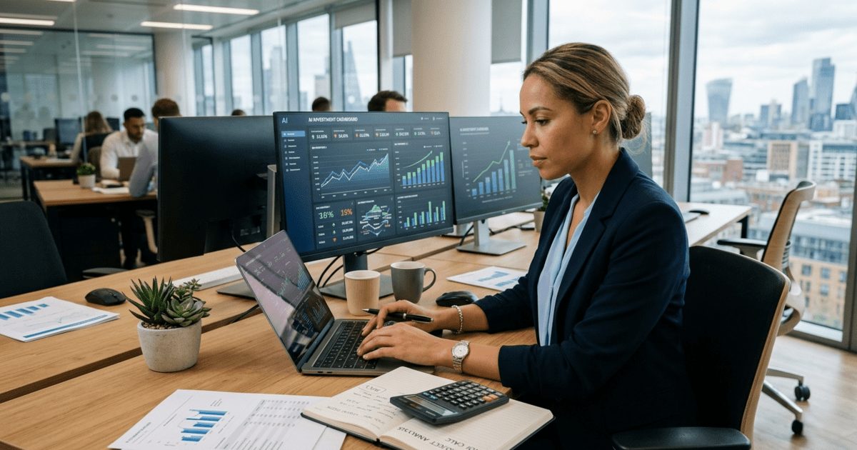 Chart showing AI ROI calculation formula and payback period breakdown